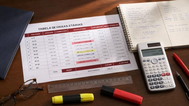 Tabela de faixas etarias da RN 63 2003 da ANS com calculo de reajustes proporcionais por idade