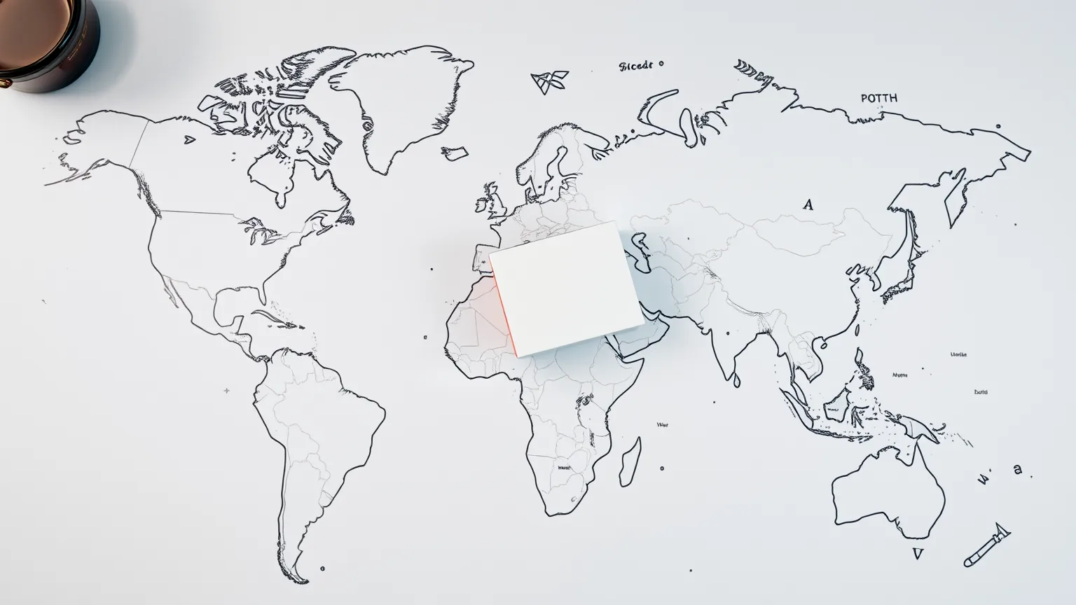 mapa com caixa de medicamento sobre os Estados Unidos ilustrando que o daraxonrasib ainda não chegou ao Brasil
